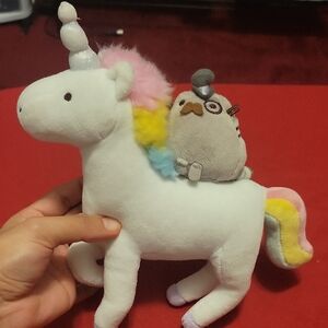 Pusheen White Unicorn with Rainbow Accents